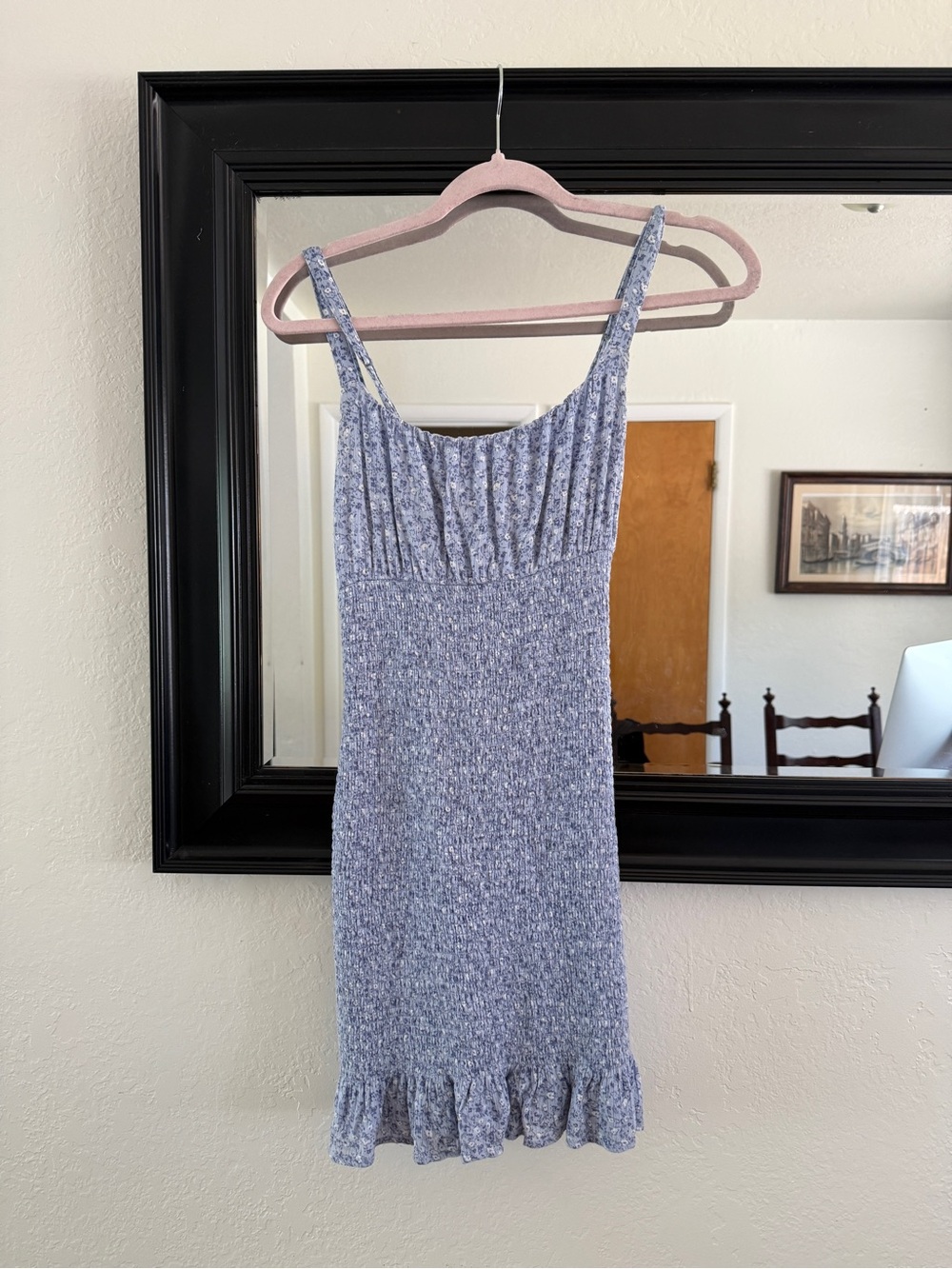 Abercrombie & Fitch Lavender Floral Smocked Mini Dress